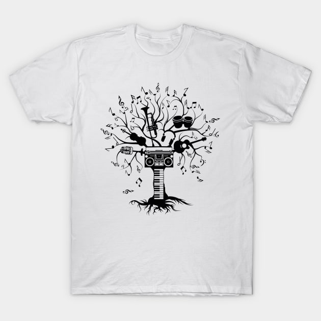 Melody Tree - Dark Silhouette T-Shirt by zomboy